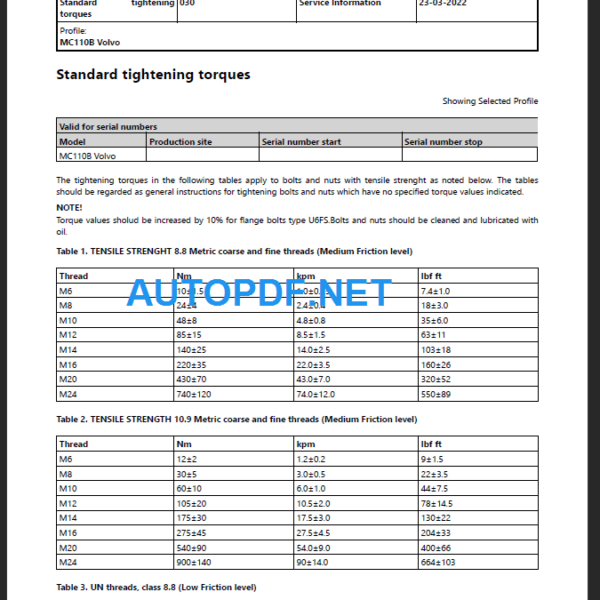 MC110B Service Repair Manual PDF