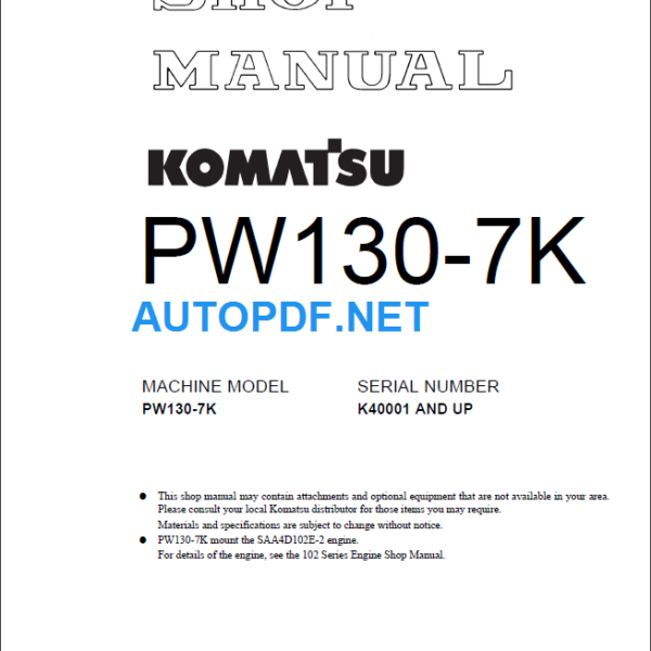 PW130-7K Shop Manual