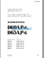 Komatsu D60AP-6 D65AP-6 Shop Manual