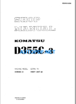 Komatsu D355C-3 Shop Manual