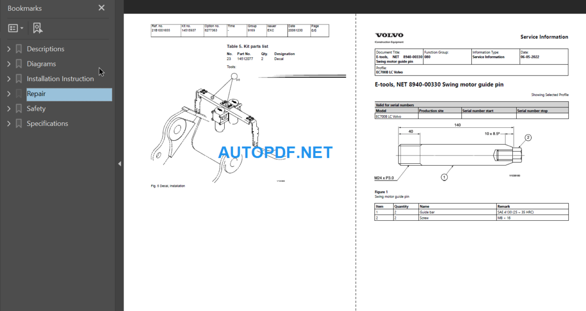 EC700B LC Service Repair Manual