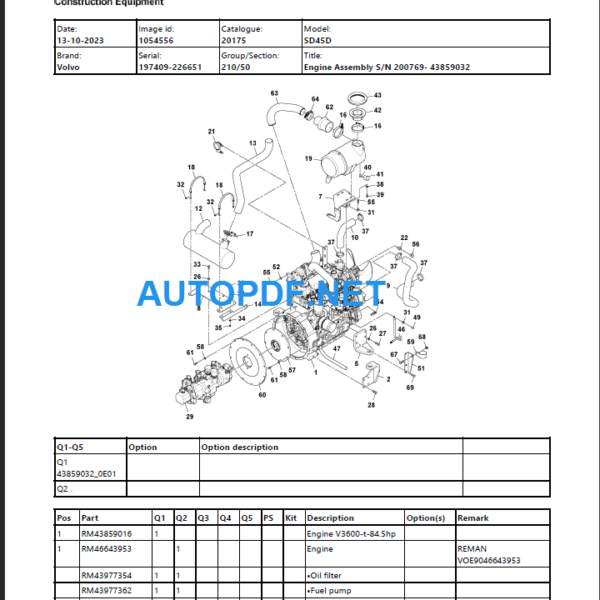 SD45D Parts Manual