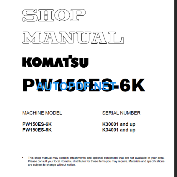 PW150ES-6K Shop Manual