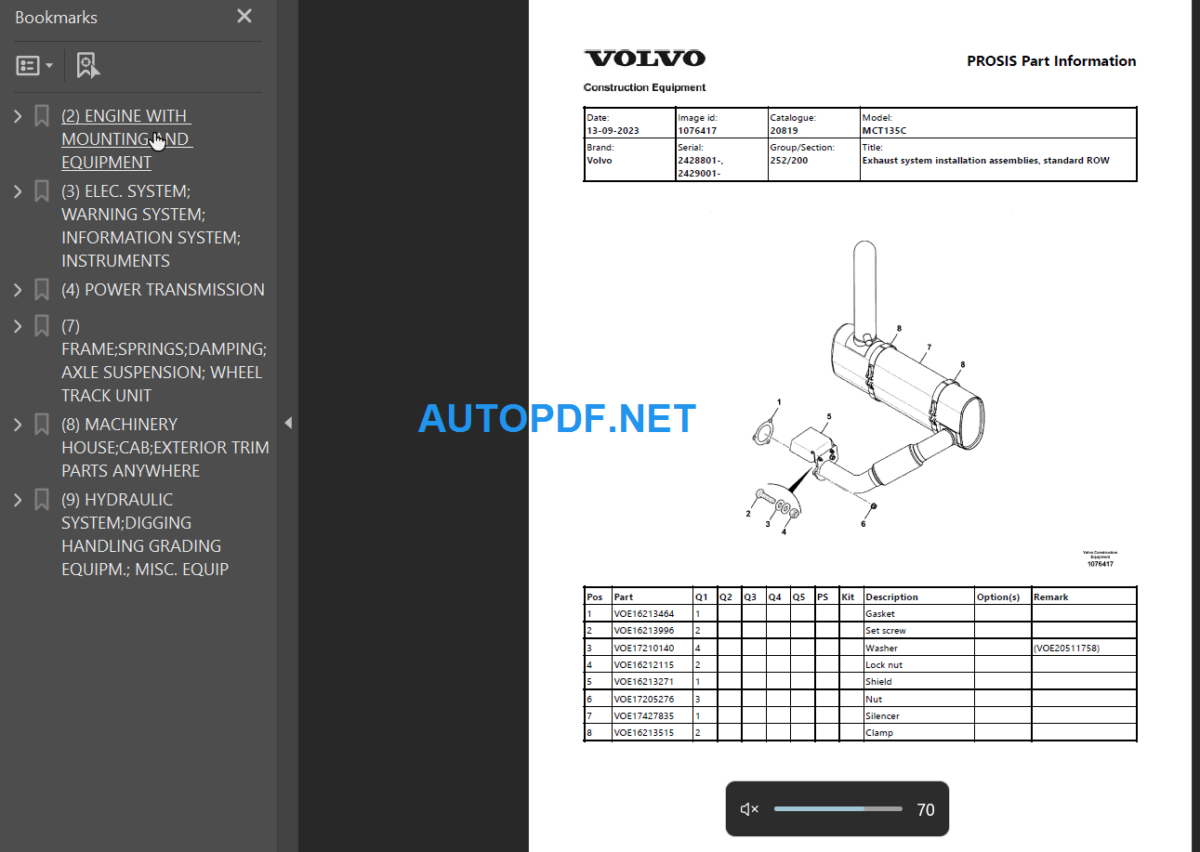 MCT135C Parts Manual