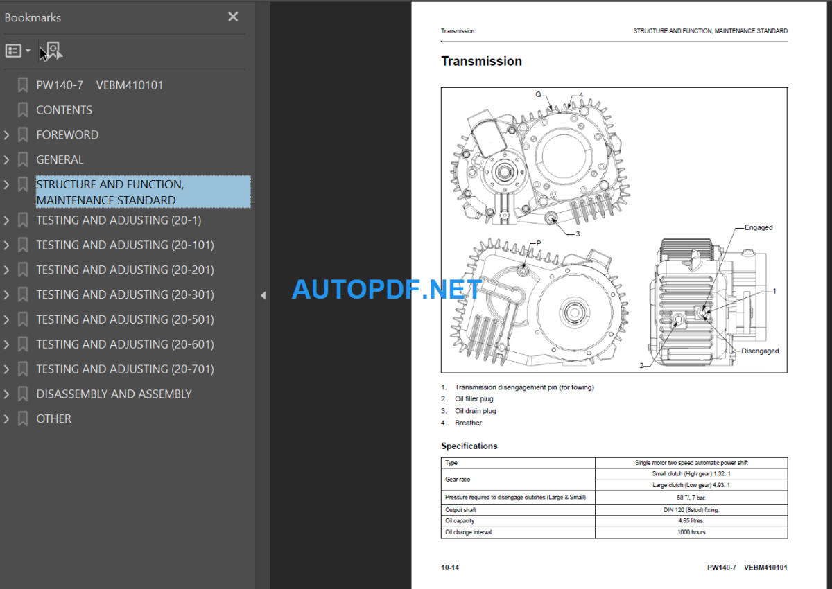 PW140-7 (H55051 and up) Shop Manual