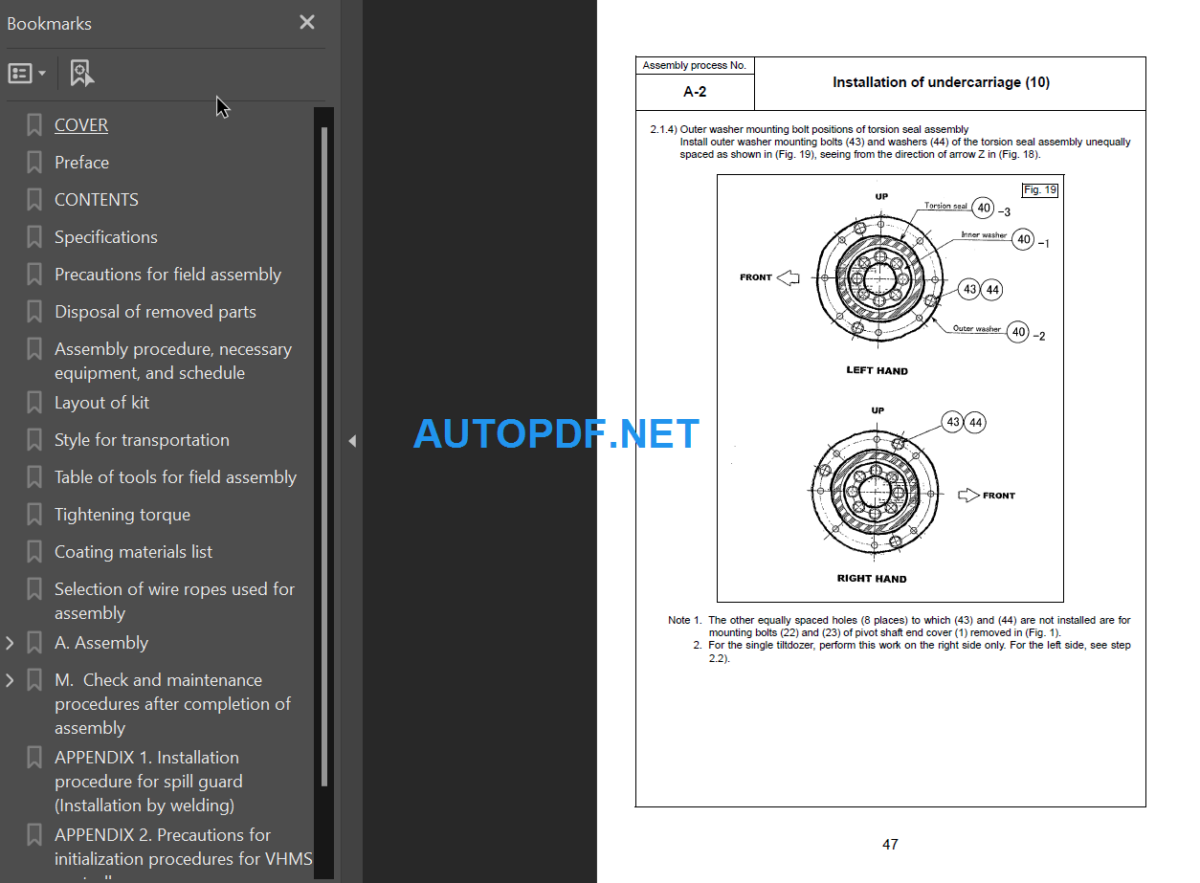 D375A-6R Field Assembly Instruction (65001 and up)