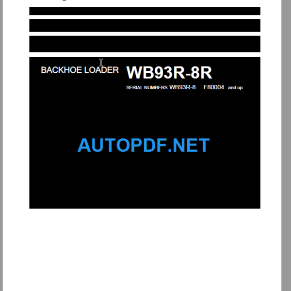 WB93R-8 (F80004 and up) Shop Manual