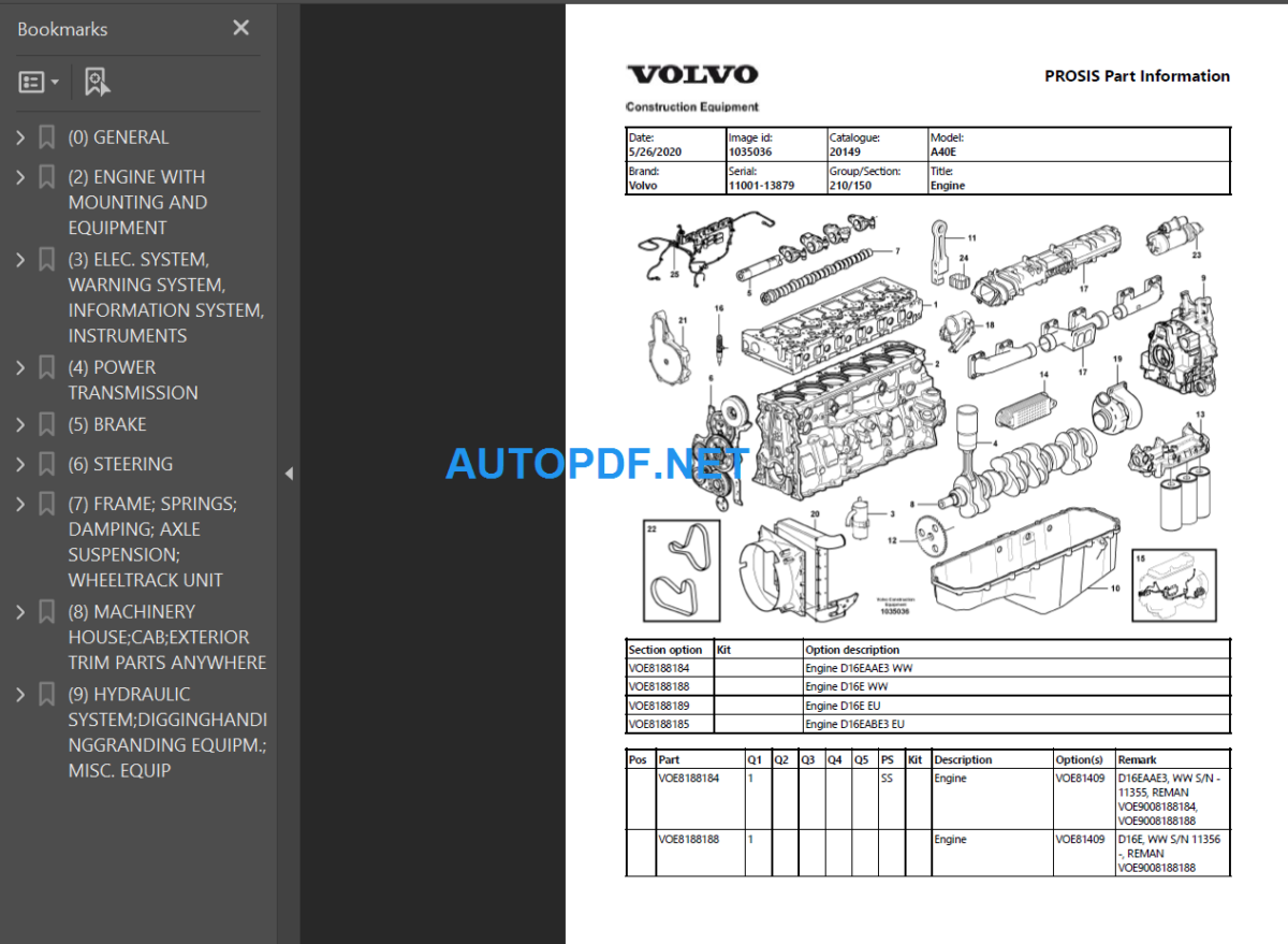 A40E Parts Catalog Manual