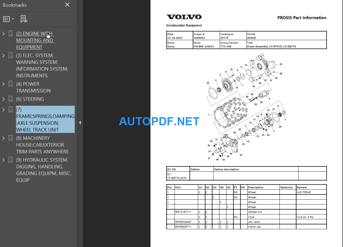 SD45D Parts Manual