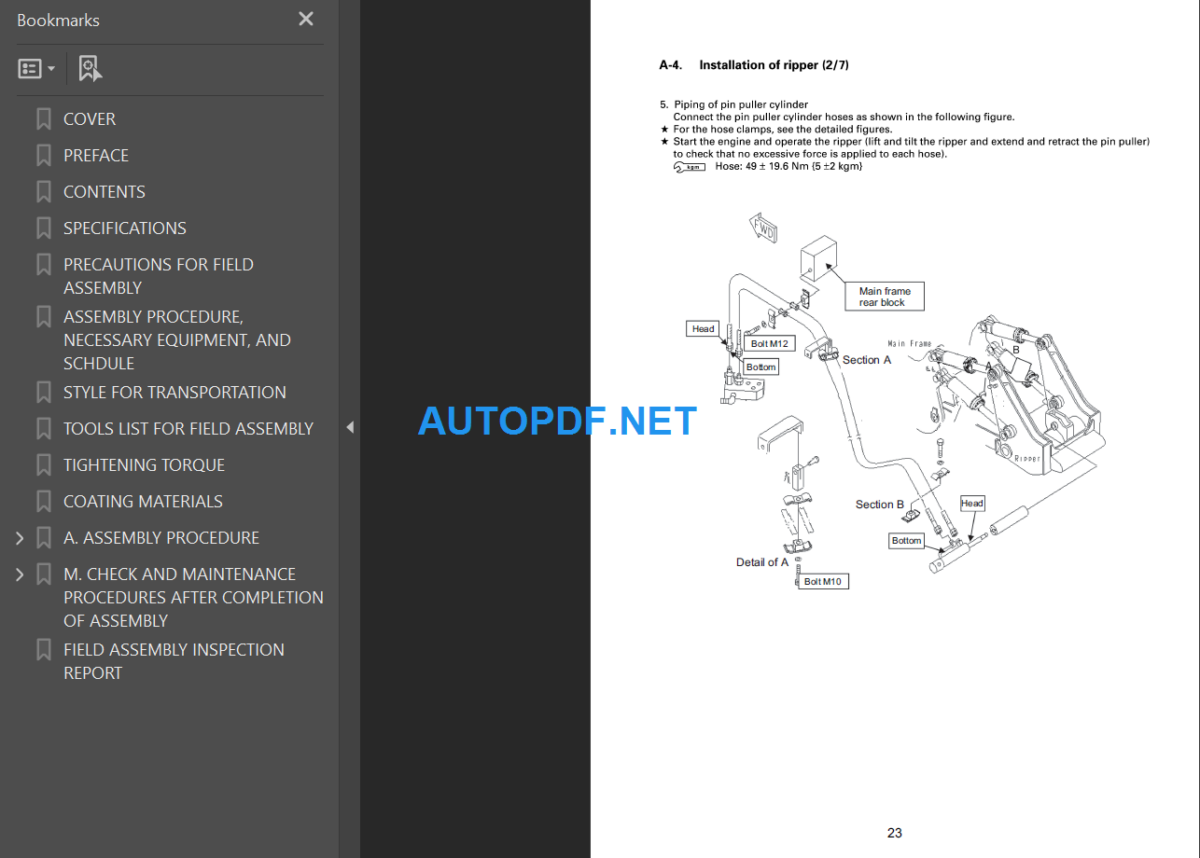 D275A-5 D275AX-5 Field Assembly Instruction