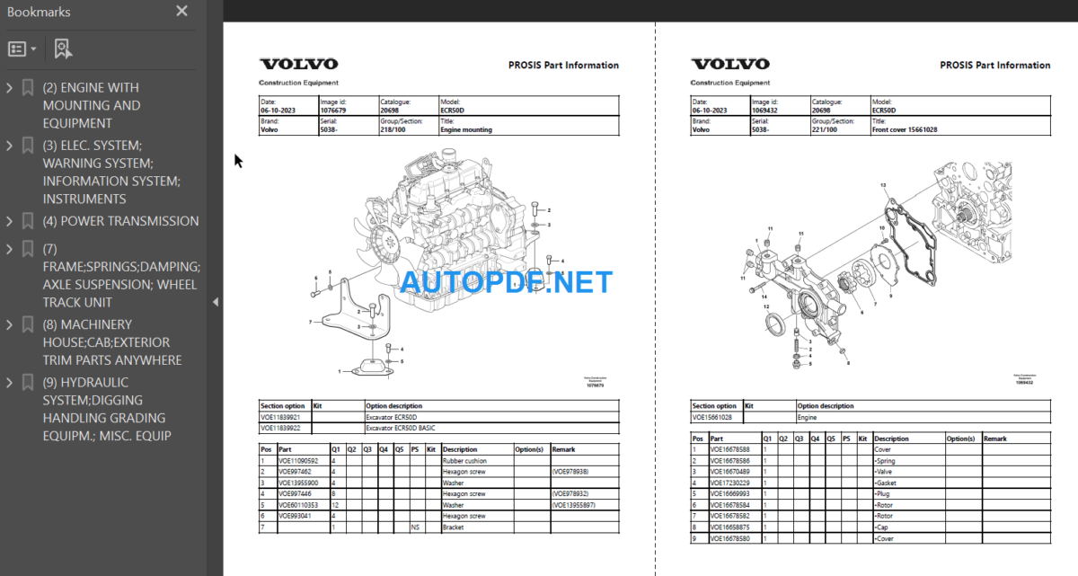 ECR50D Parts Manual