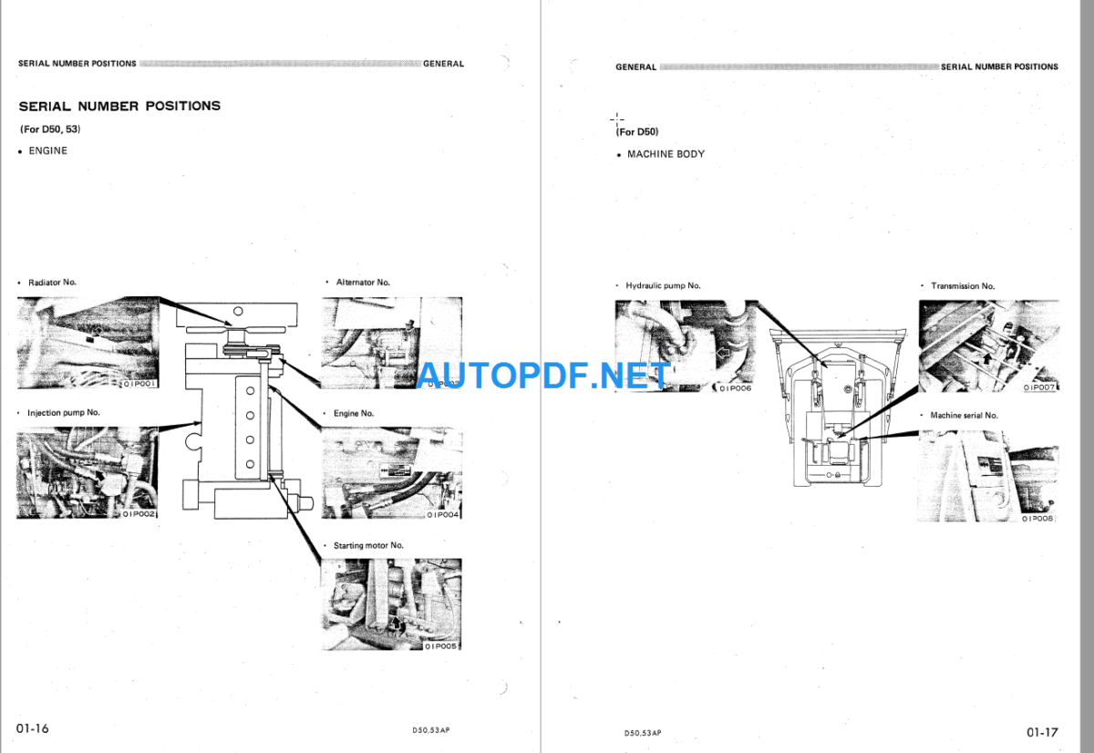 Komatsu D50APPL D53AP Shop Manual