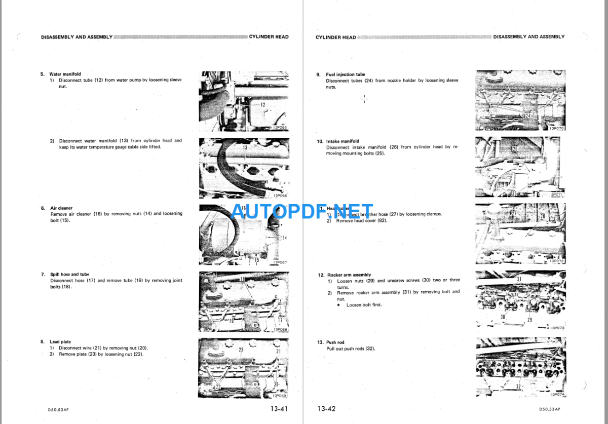 Komatsu D50APPL D53AP Shop Manual