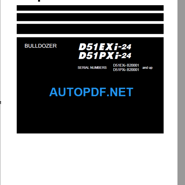 Komatsu D51EXi PXi-24 Shop Manual