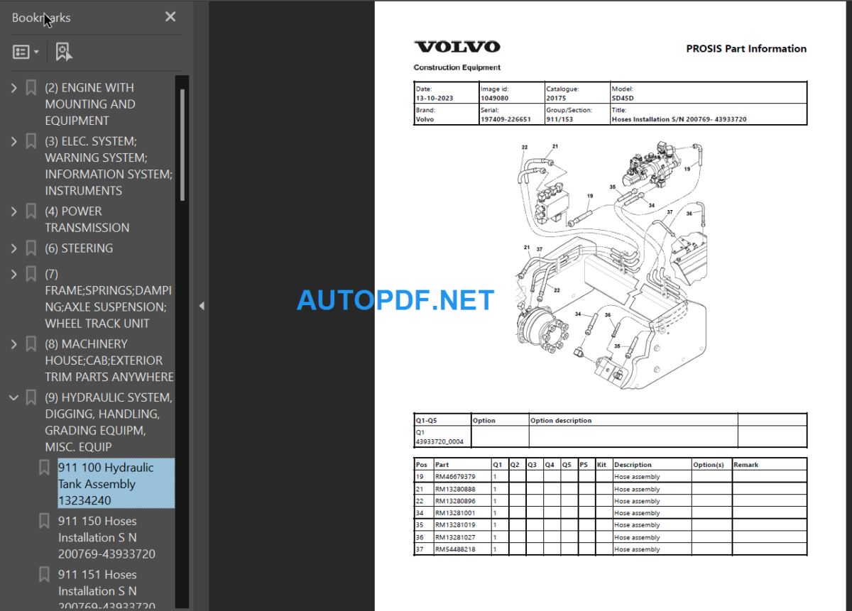 SD45D Parts Manual