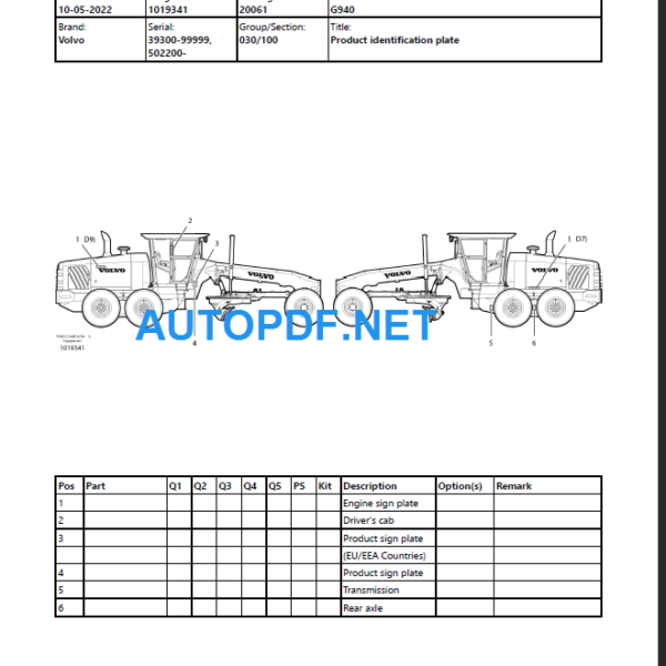 G940 Parts Manual