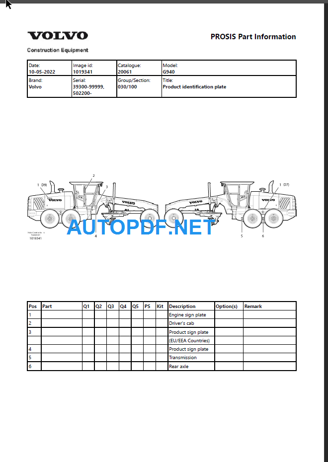 G940 Parts Manual