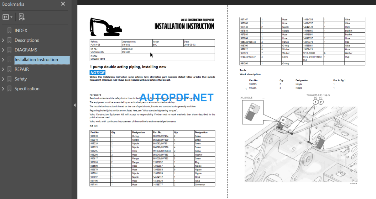 EW205D Service Repair Manual