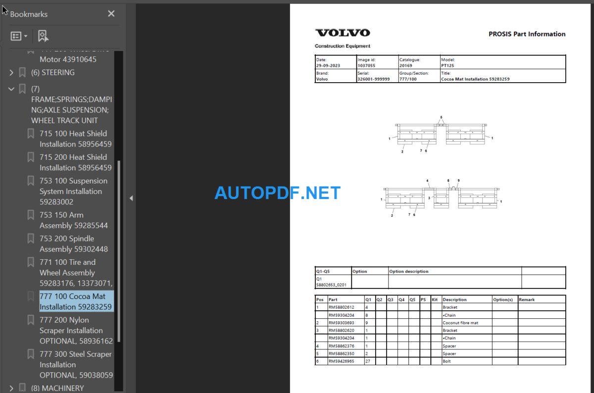 PT125 Parts Manual