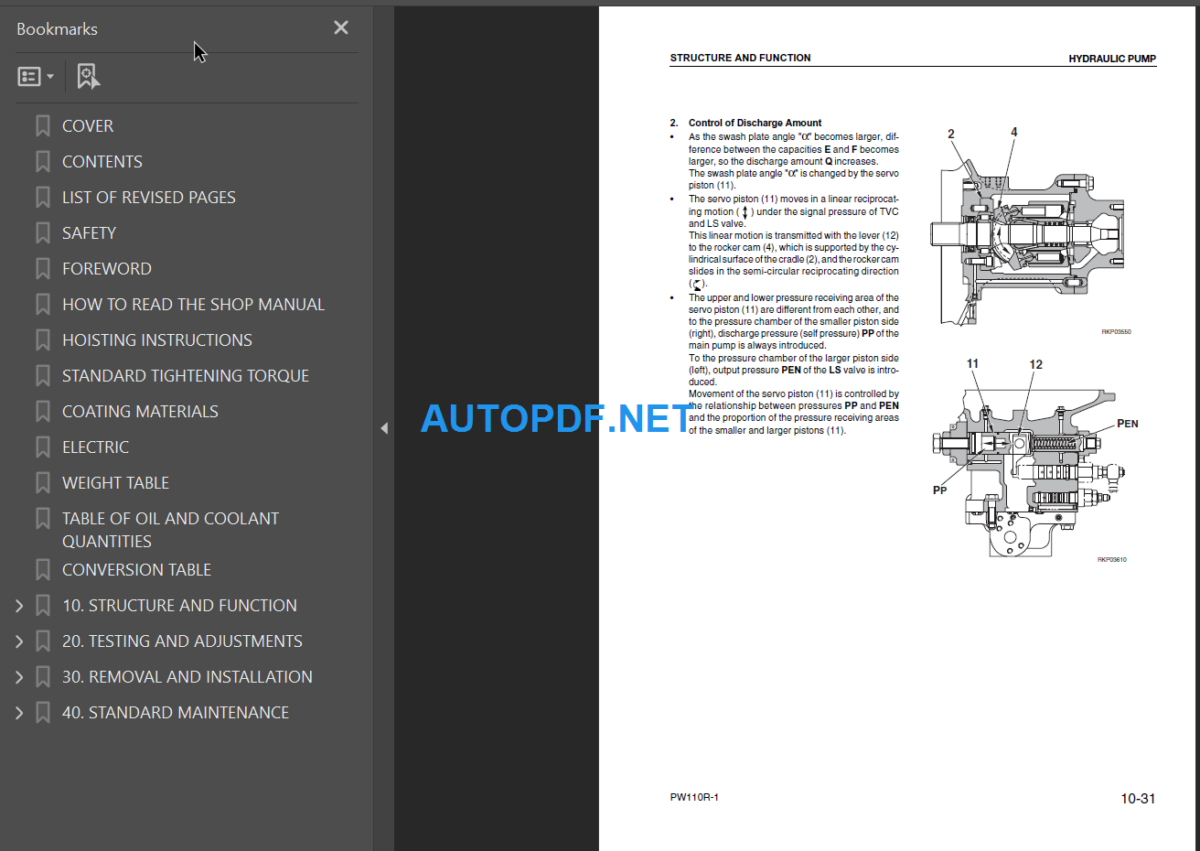 PW110R-1 (2260010001 and up) Shop Manual