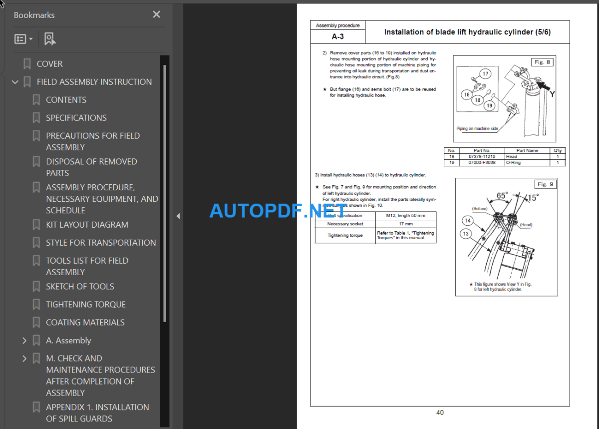 D475A-5E0 D475ASD-5E0 Field Assembly Instruction