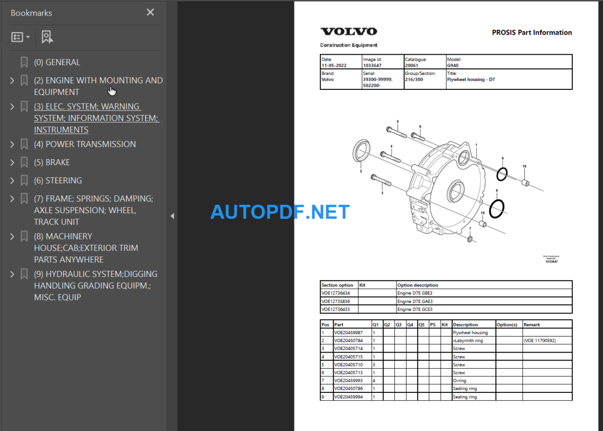 G940 Parts Manual