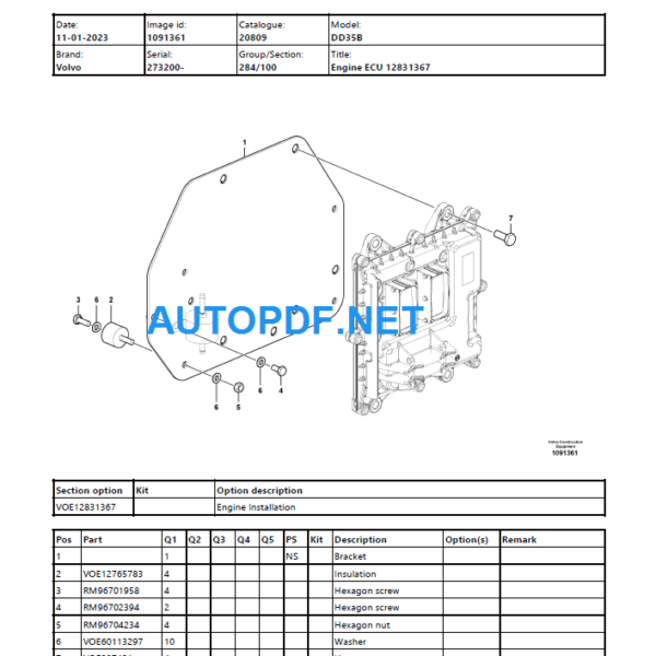 DD35B Parts Catalog Manual
