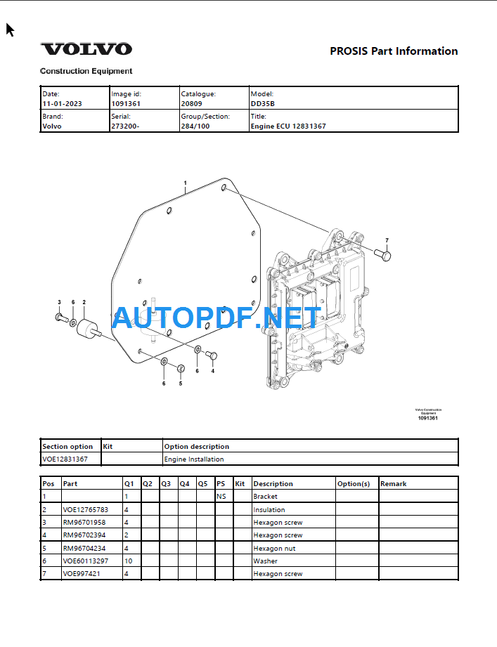 DD35B Parts Catalog Manual