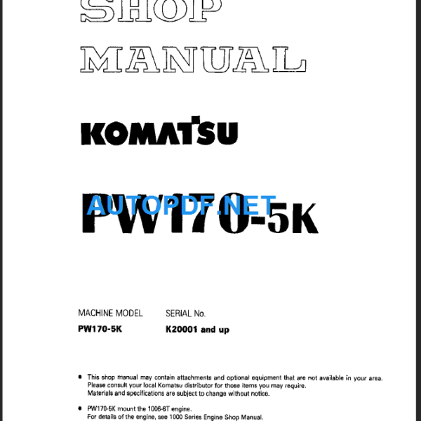 PW170-5K Shop Manual
