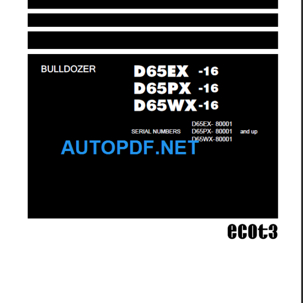 D65EX PX WX -16 Shop Manual