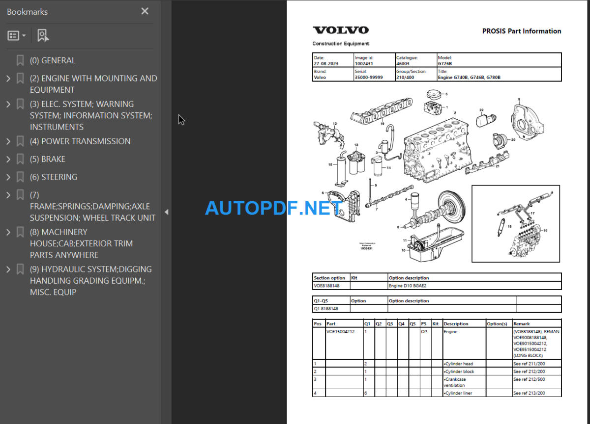 G726B Parts Manual