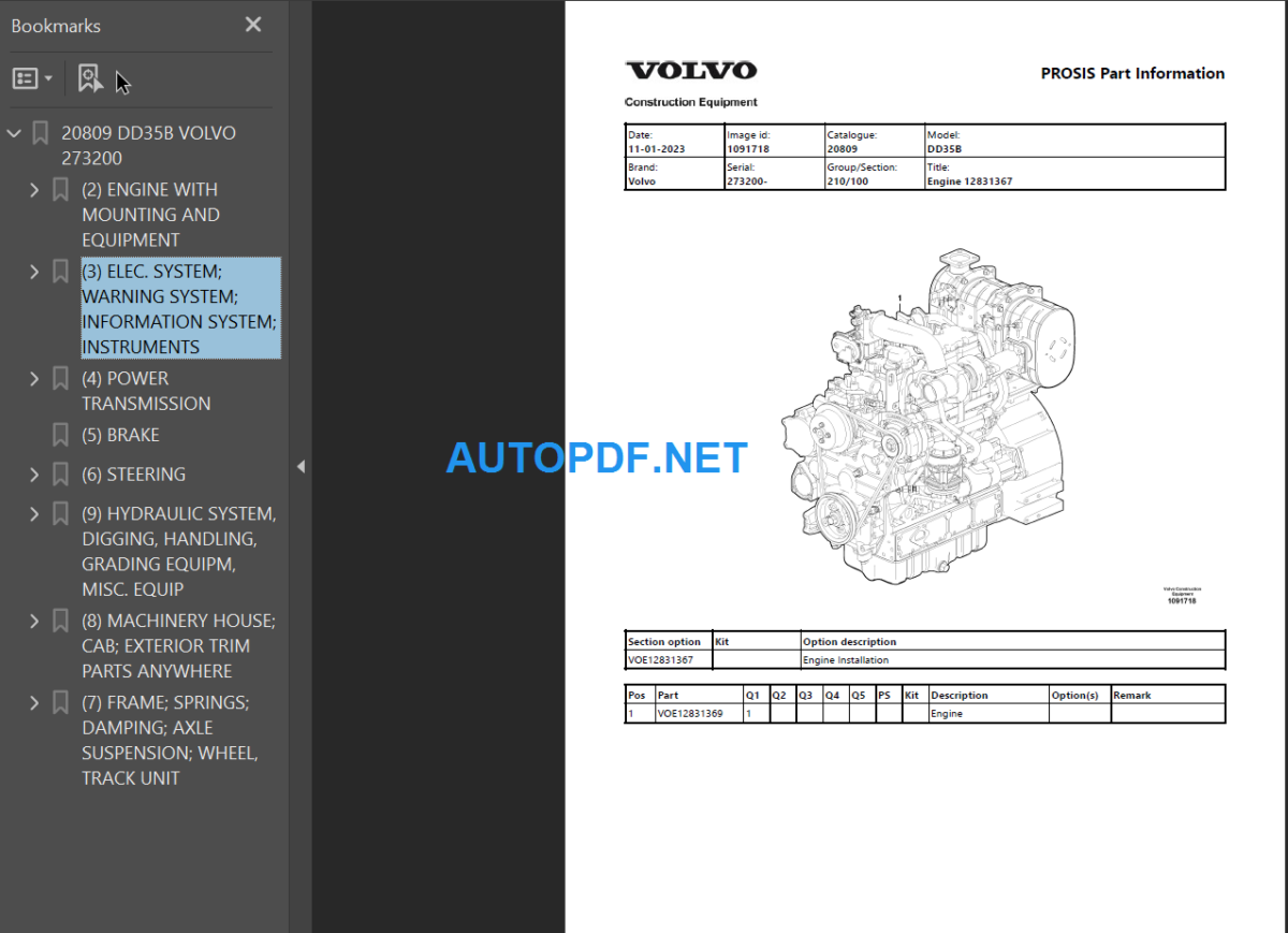 DD35B Parts Catalog Manual