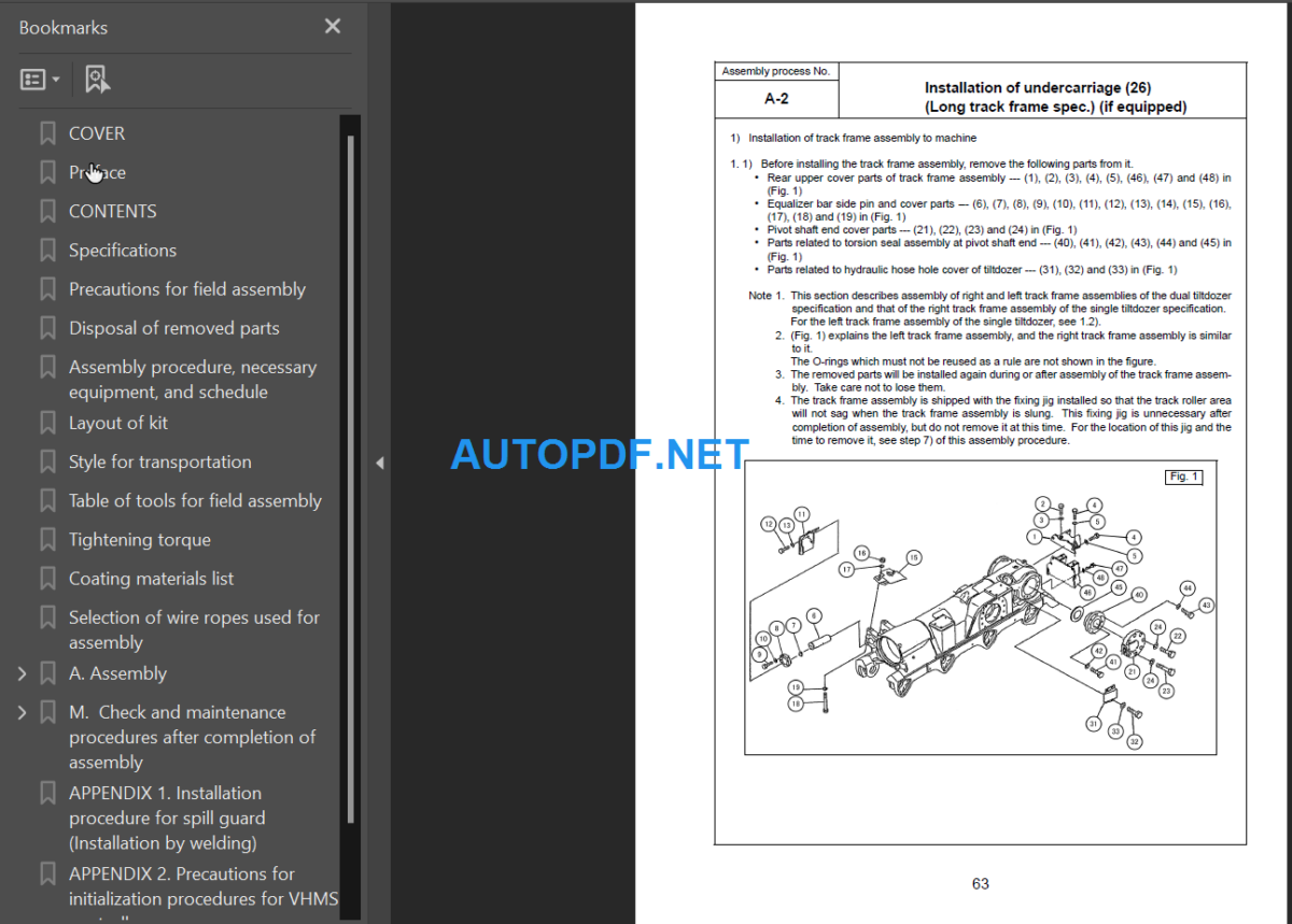 D375A-6R Field Assembly Instruction (65001 and up)