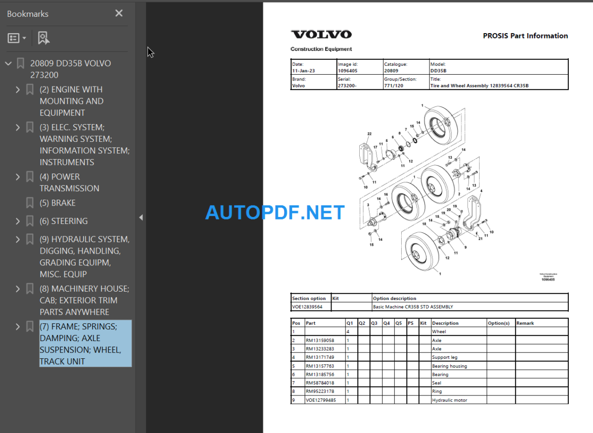 DD35B Parts Catalog Manual