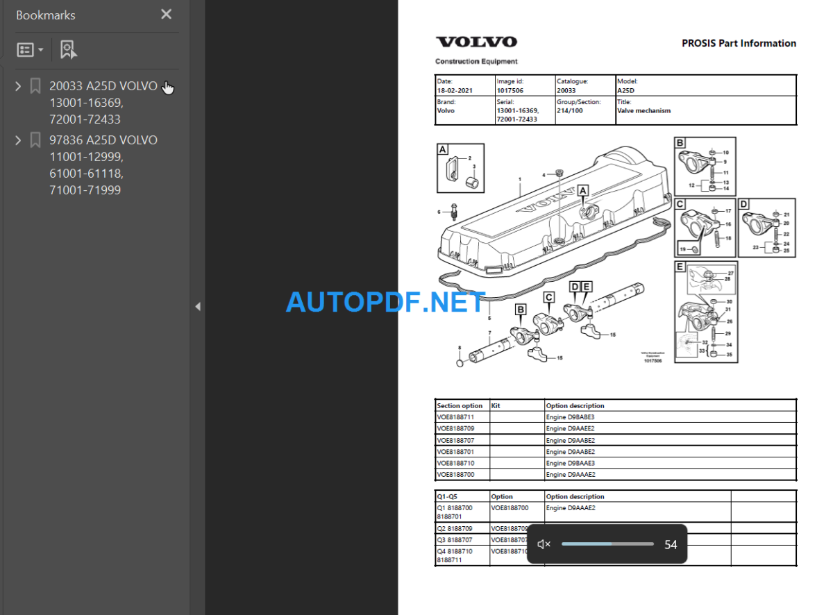 A25D Parts Manual