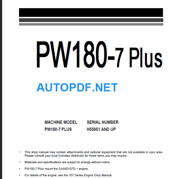 PW180-7 Plus Shop Manual