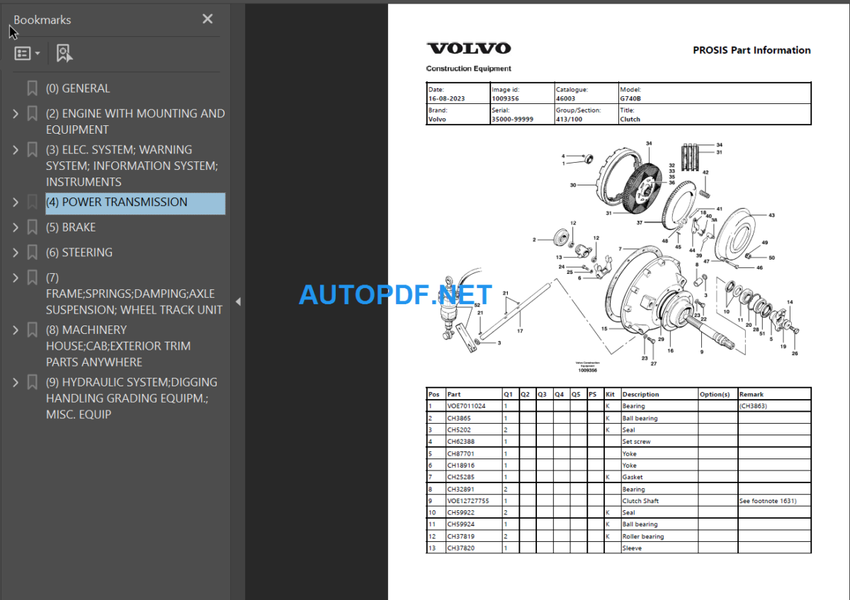 G740B Parts Manual