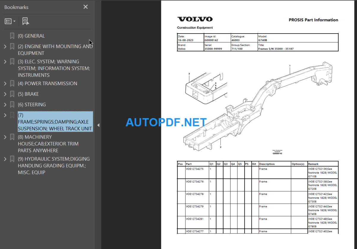 G740B Parts Manual