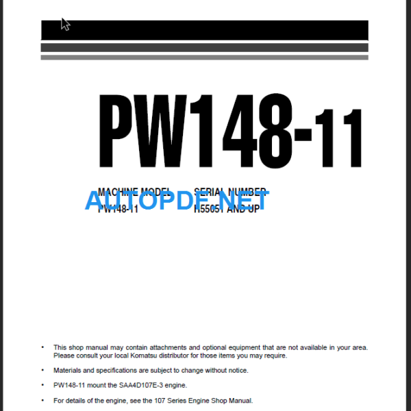 PW148-11 Plus Shop Manual