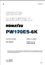 PW170ES-6K (K32001, K34001 and up) Shop Manual