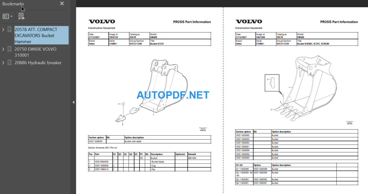 EW60E Parts Manual