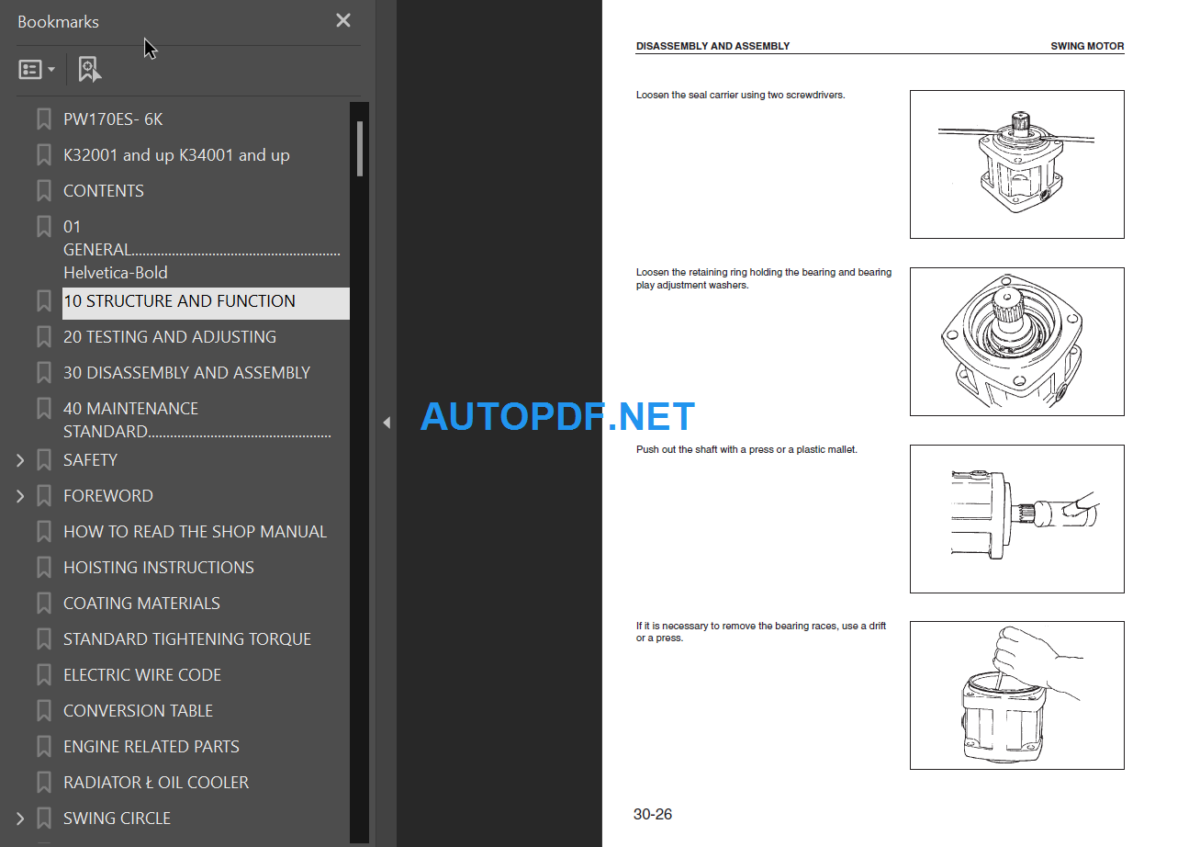 PW170ES-6K (K32001, K34001 and up) Shop Manual