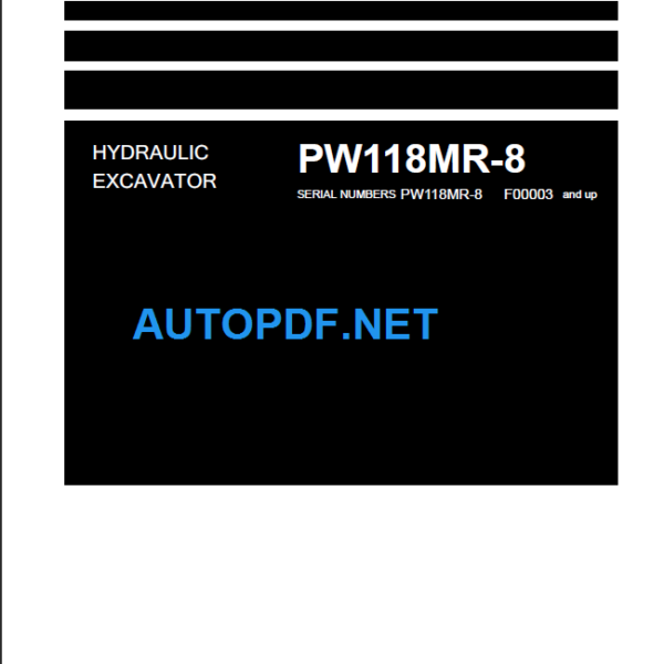 PW118MR-8 (F00003 and up) Shop Manual