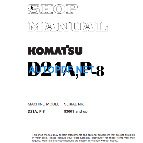 D21A P-8 Shop Manual