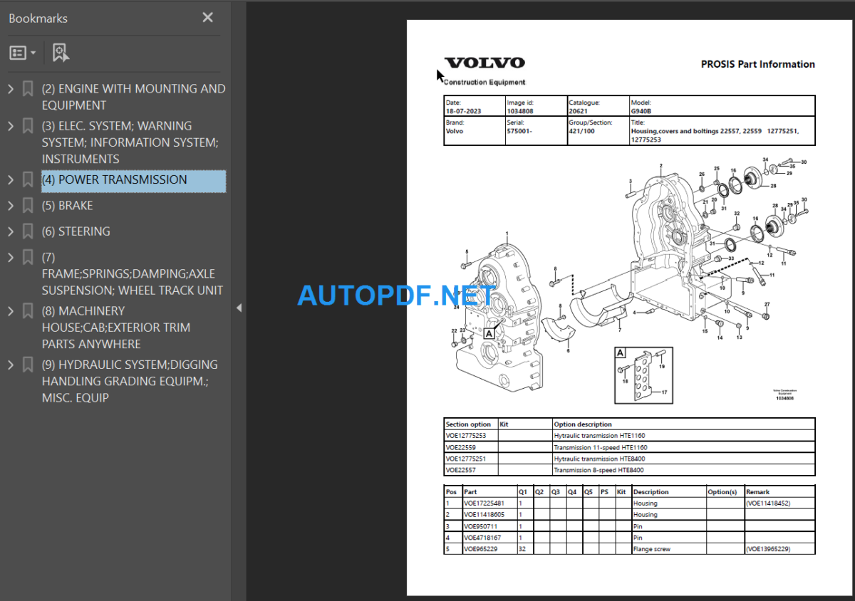 G940B Parts Manual