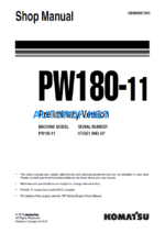 PW180-11 (H75051 and up Preliminary Version) Shop Manual