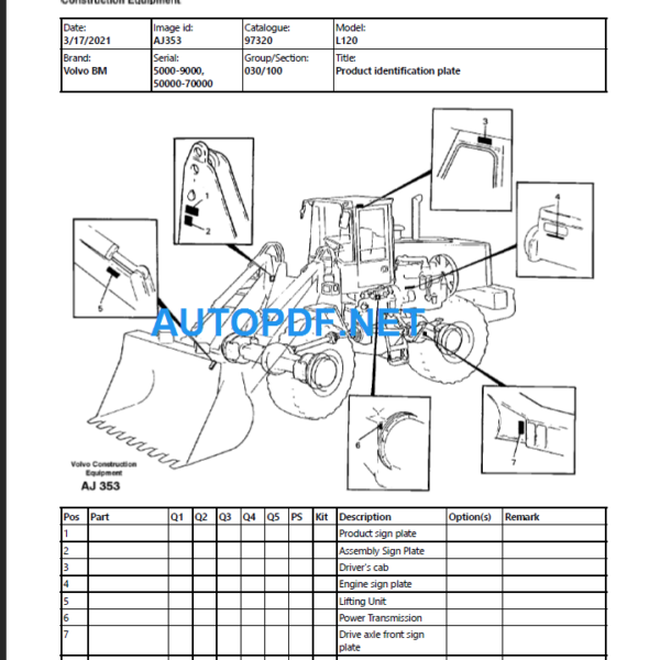 L120 BM Parts Manual