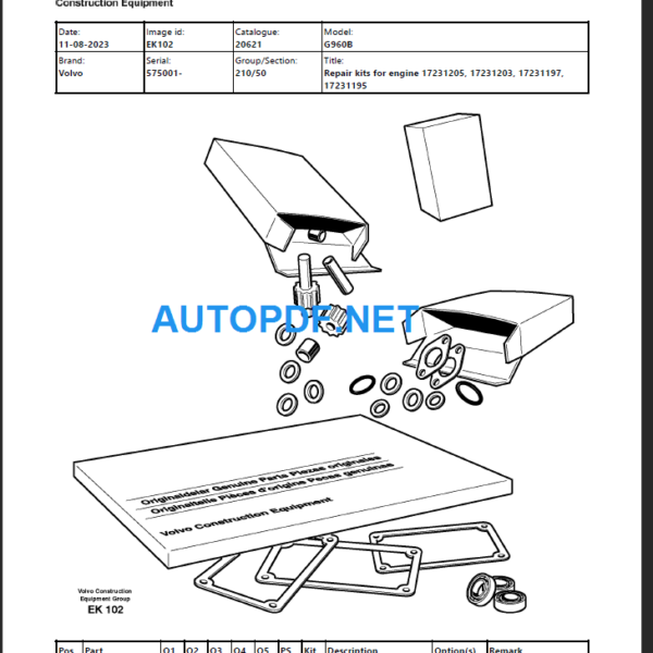 G960B Parts Manual