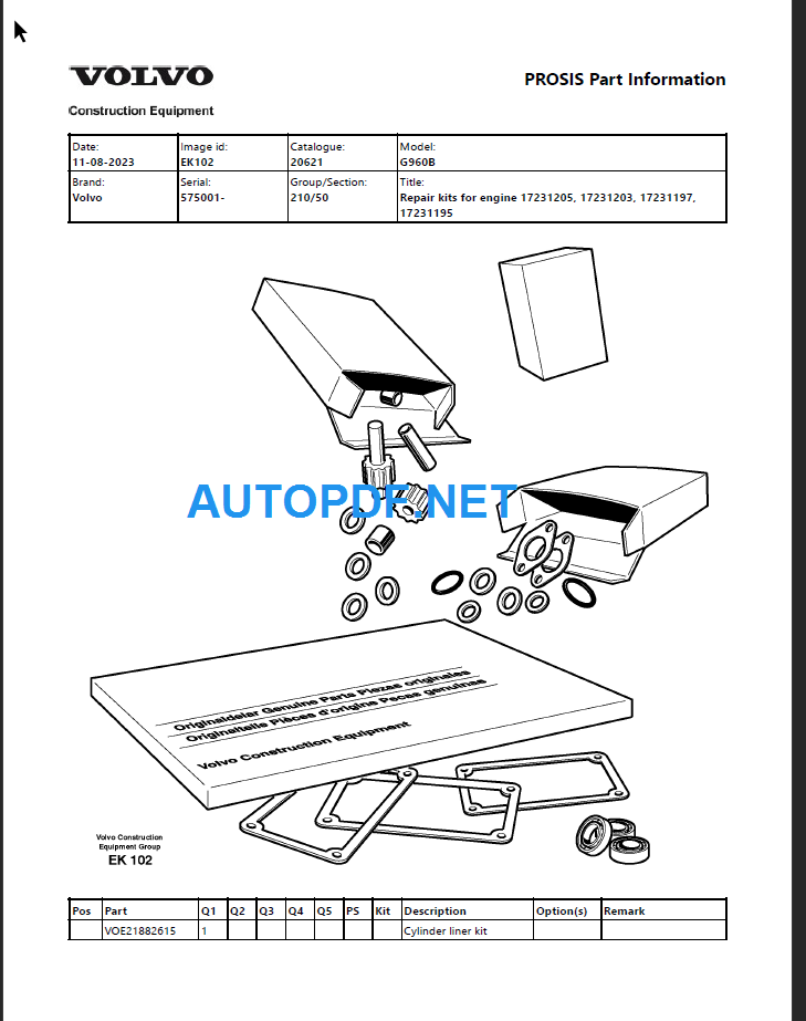 G960B Parts Manual