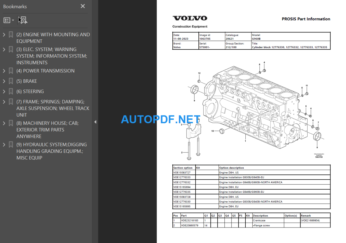 G960B Parts Manual